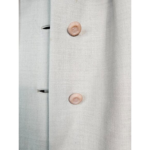 Vintage 1950s-60s MillerBresce By Fenway Beige Cashmere A-Line Coat With Fur Col - Picture 11 of 15